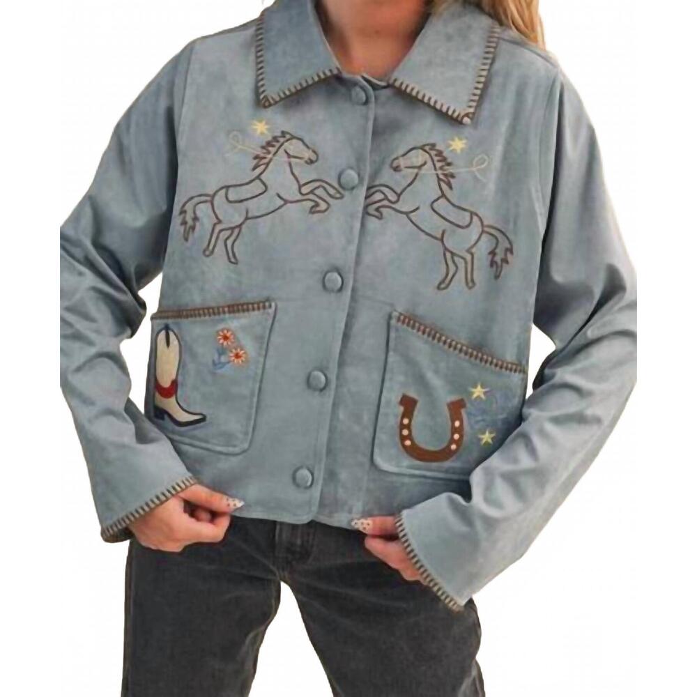 NEW &MERCI josie rodeo jacket in blue